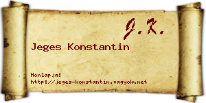 Jeges Konstantin névjegykártya